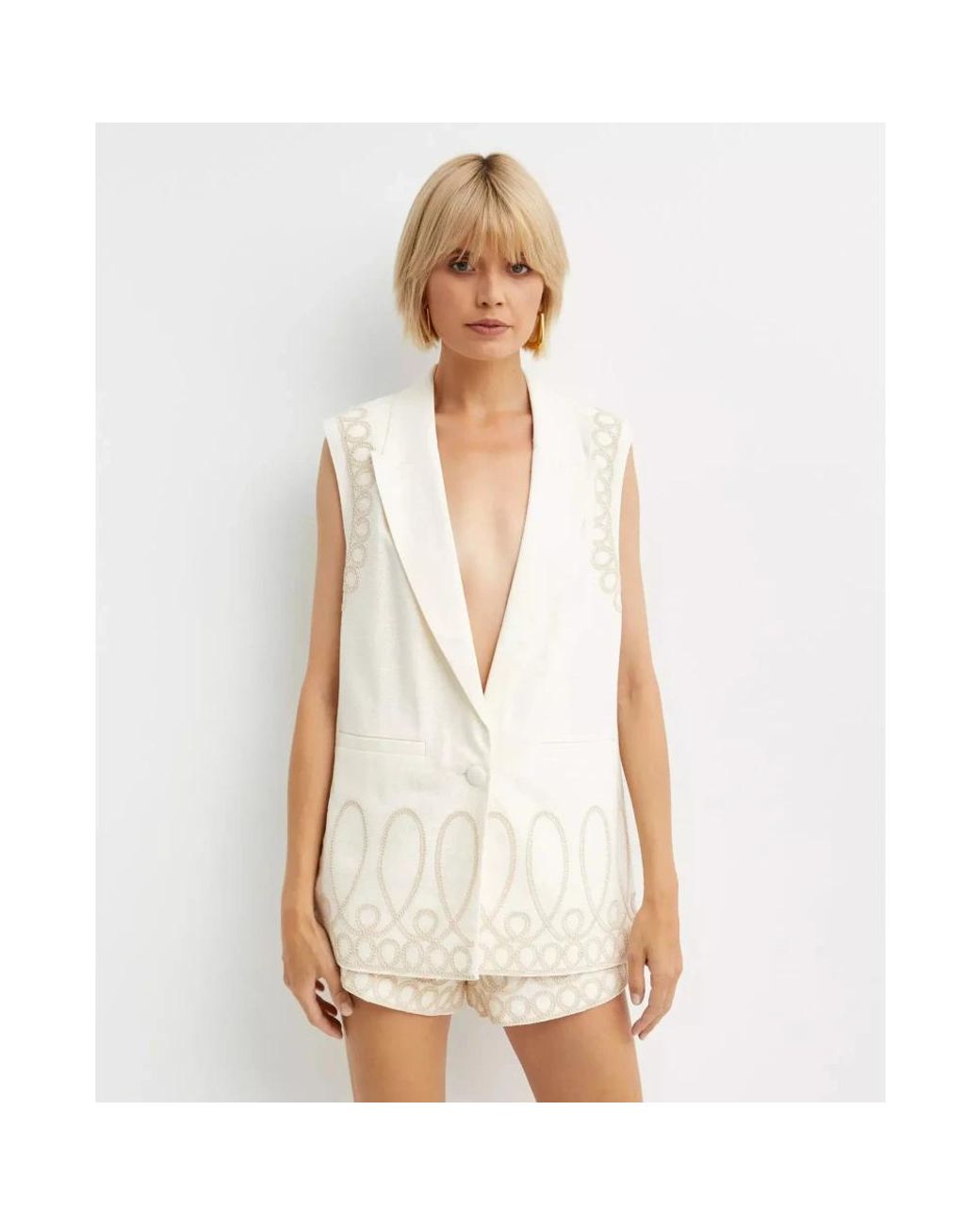 Vests Ixiah de color Natural