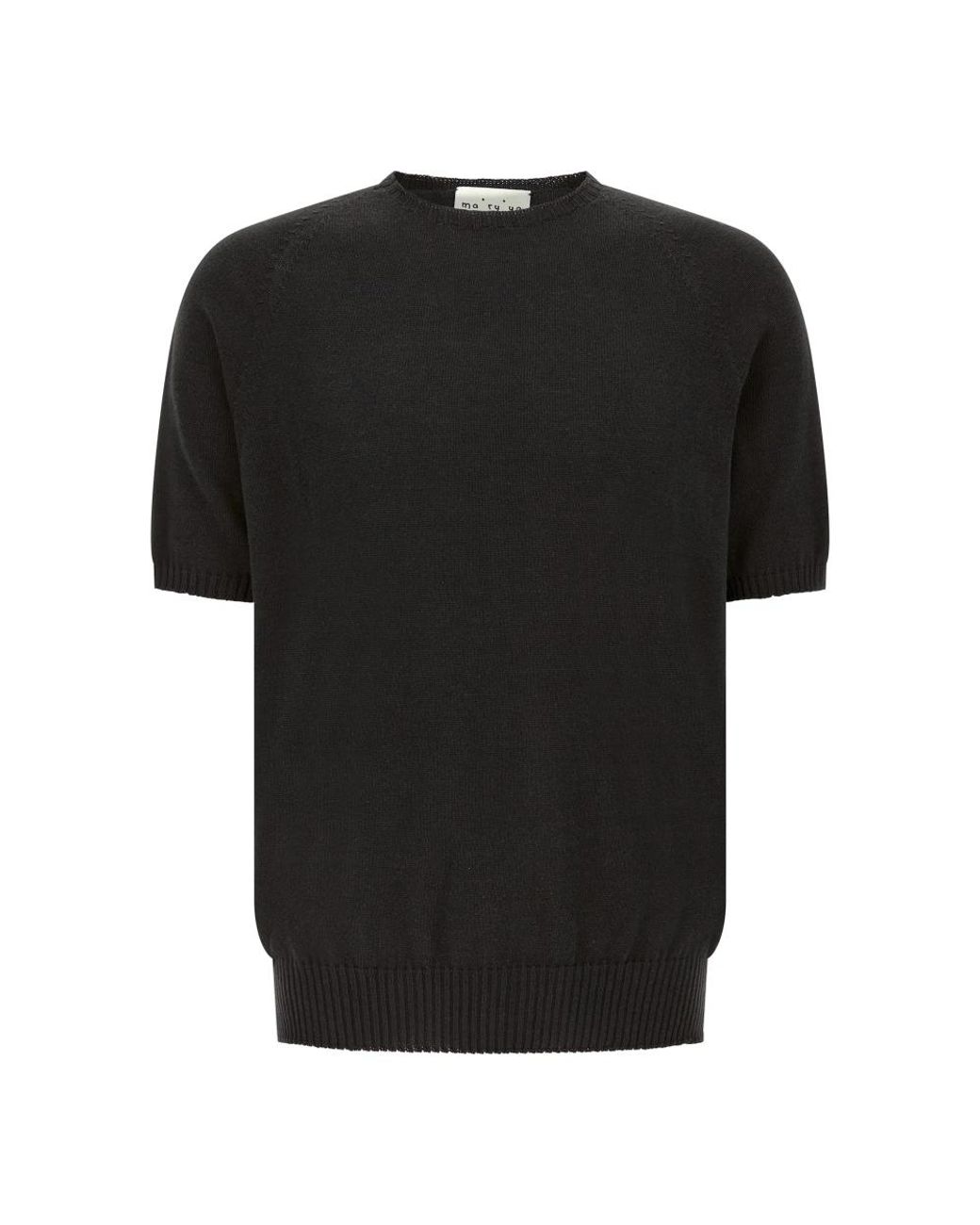 Ma'ry'ya Black Round-Neck Knitwear for men