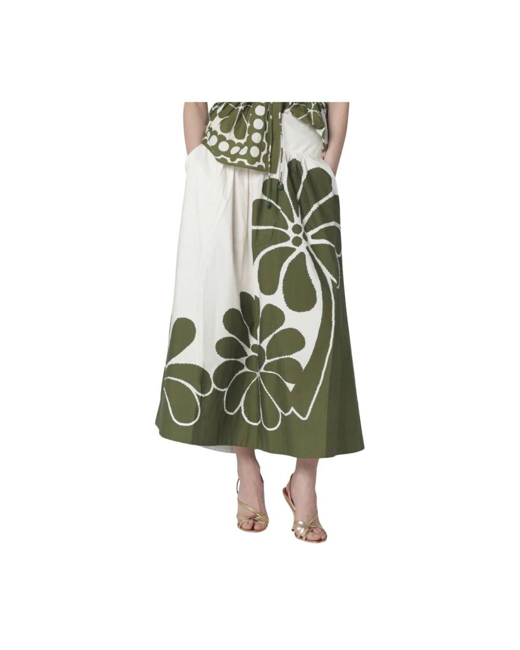 Farm Rio Green Midi Skirts
