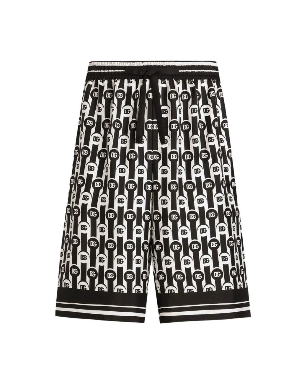 Dolce & Gabbana Multicolor Silk Twill Bermuda Shorts for men