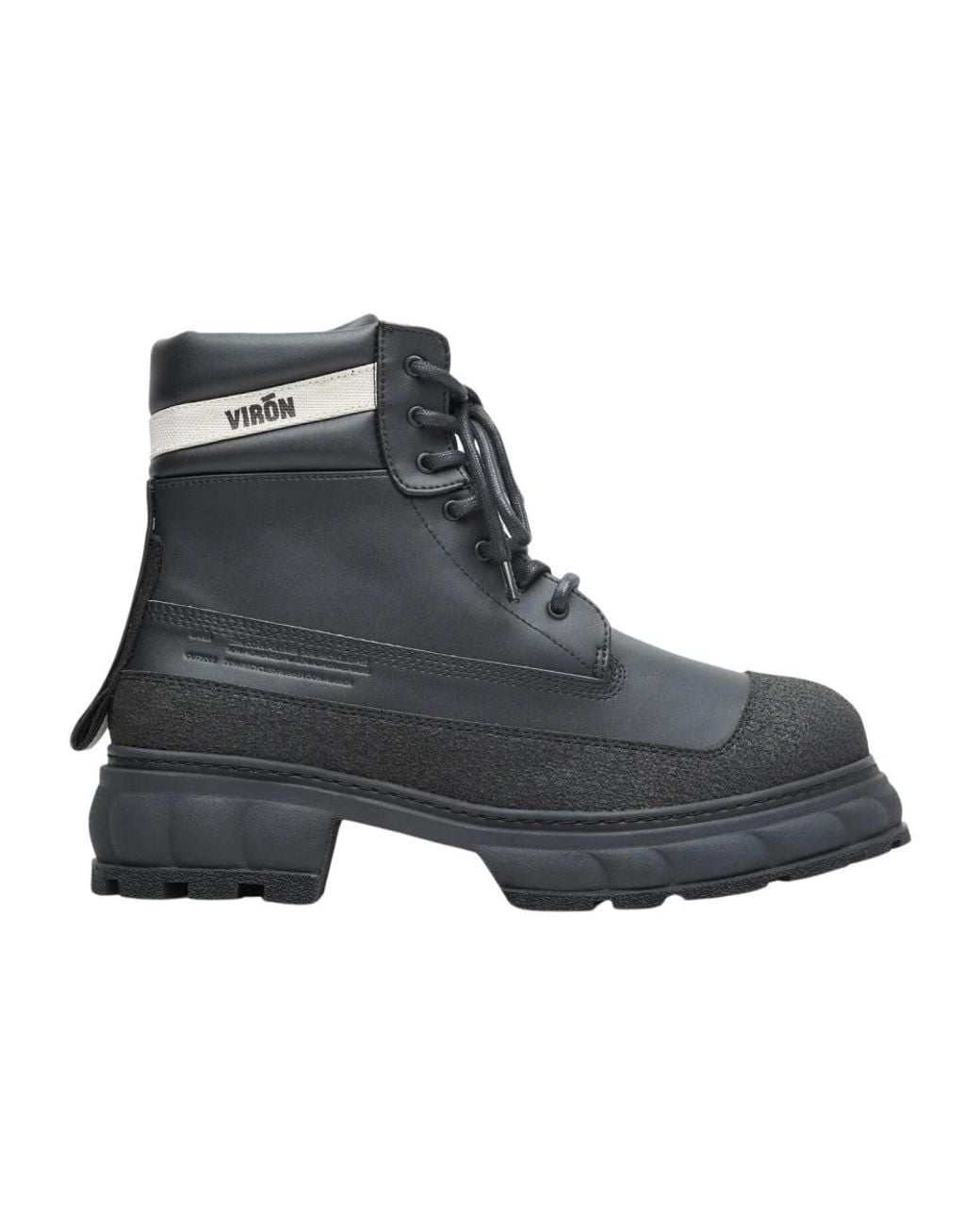 Viron Black Lace-Up Boots for men