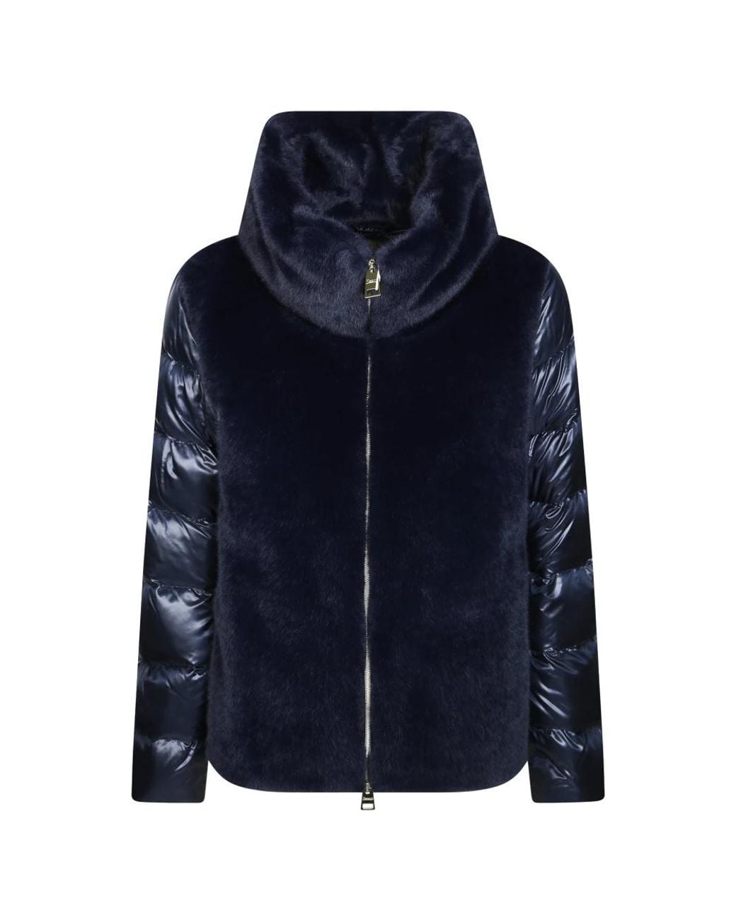Herno Jassen ,Blauw ,Nylon Bomber Bimateriale Ultralight in het Blue