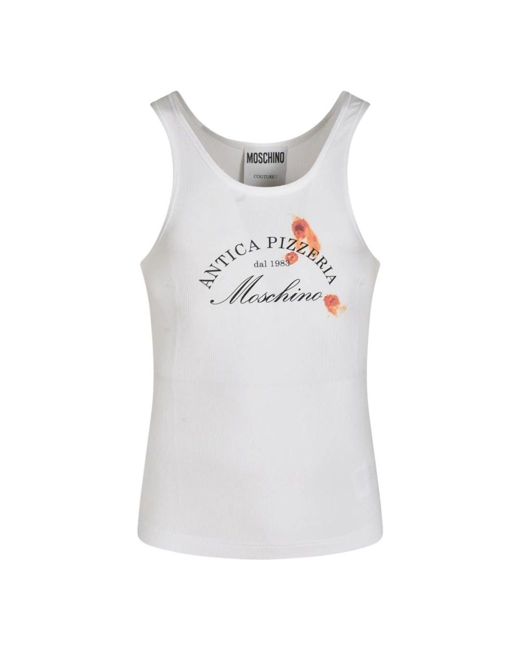 Moschino White Sleeveless Tops for men