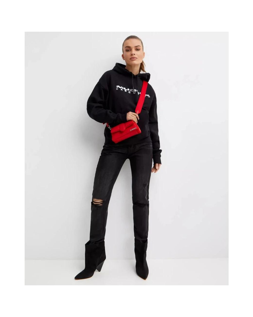 Mugler Black Hoodies
