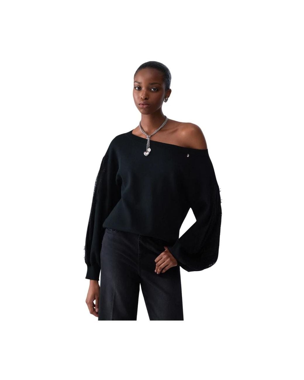 Liu Jo Black Round-Neck Knitwear