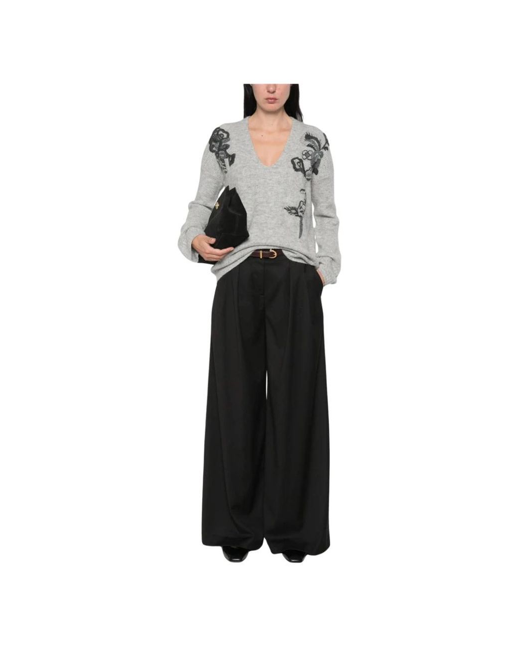 Ermanno Scervino Black V-Neck Knitwear