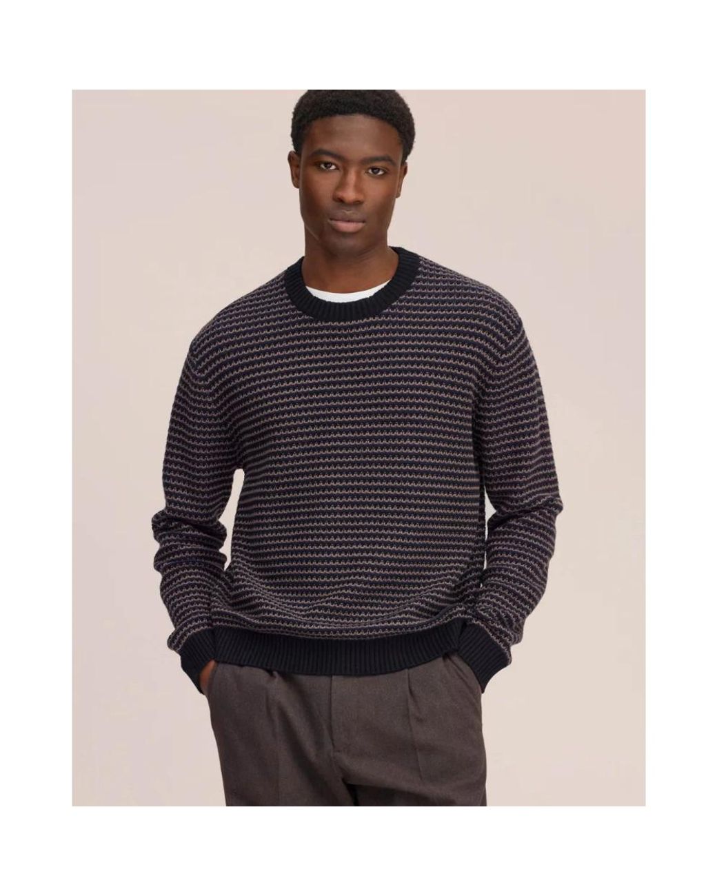 NN07 Black Round-Neck Knitwear for men