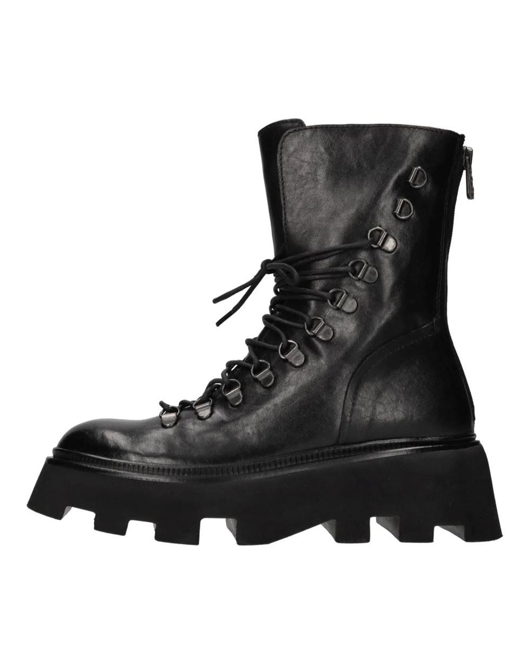 Hundred 100 Black Lace-Up Boots