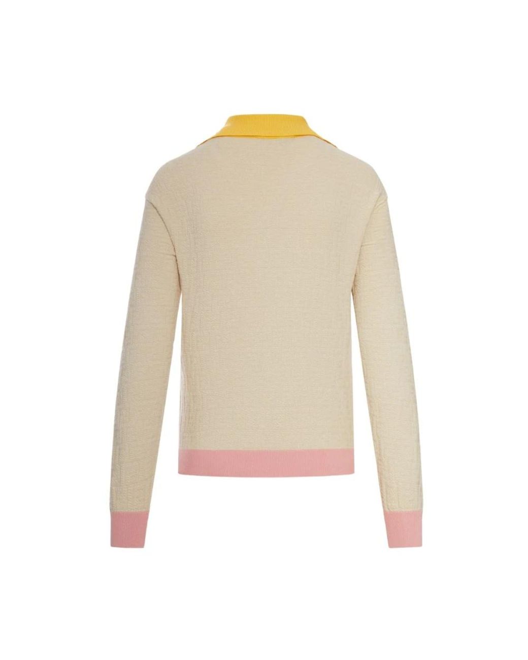 Fendi Natural V-Neck Knitwear