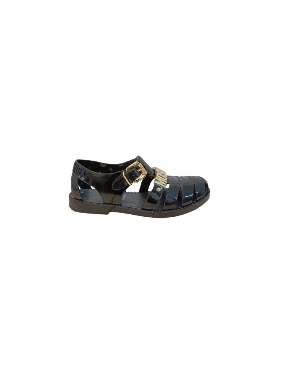 Moschino Black Flat Sandals