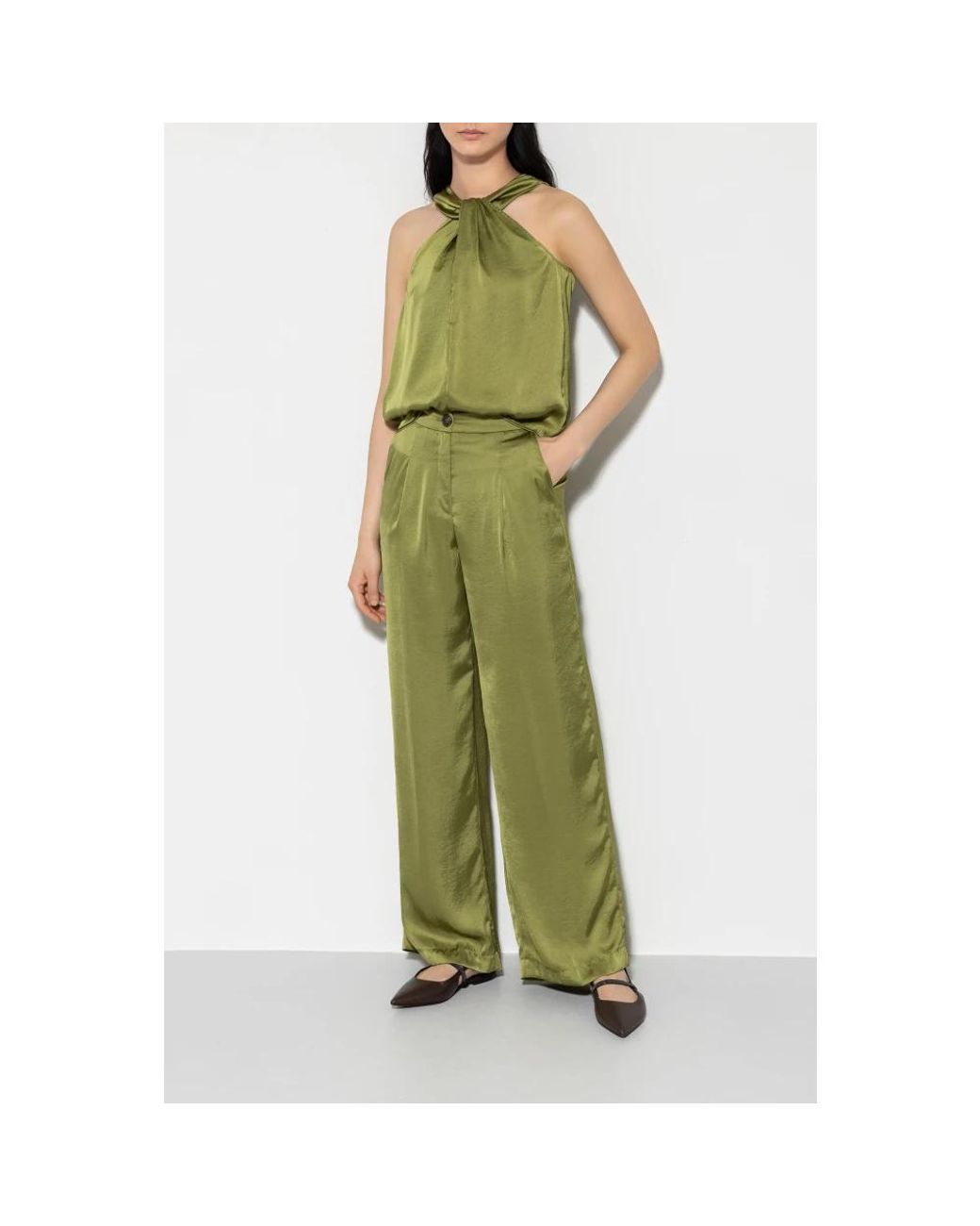 Luisa Cerano Green Wide Trousers