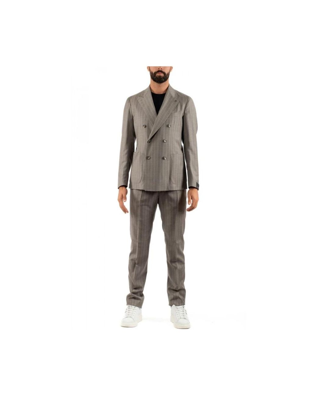 Tagliatore Kostuums ,Bruin ,Wol Double Breasted Suit in het Gray voor heren