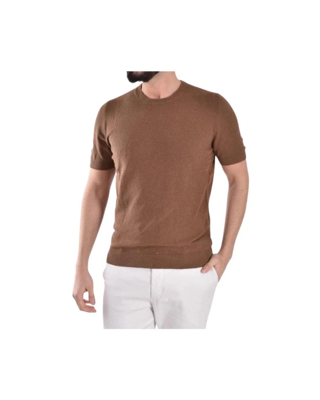 Gran Sasso Brown Round-Neck Knitwear for men