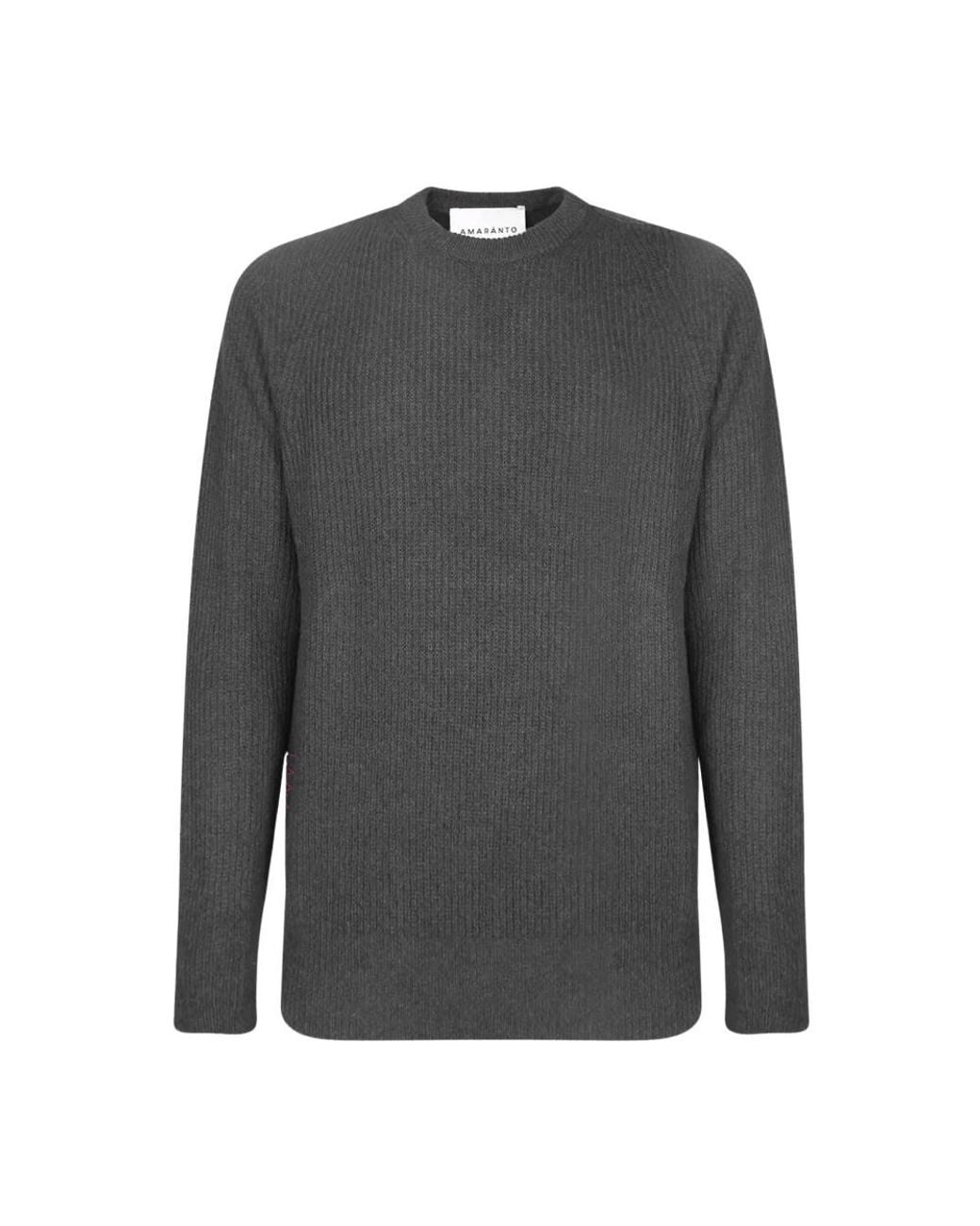 Amaranto Gray Round-Neck Knitwear for men