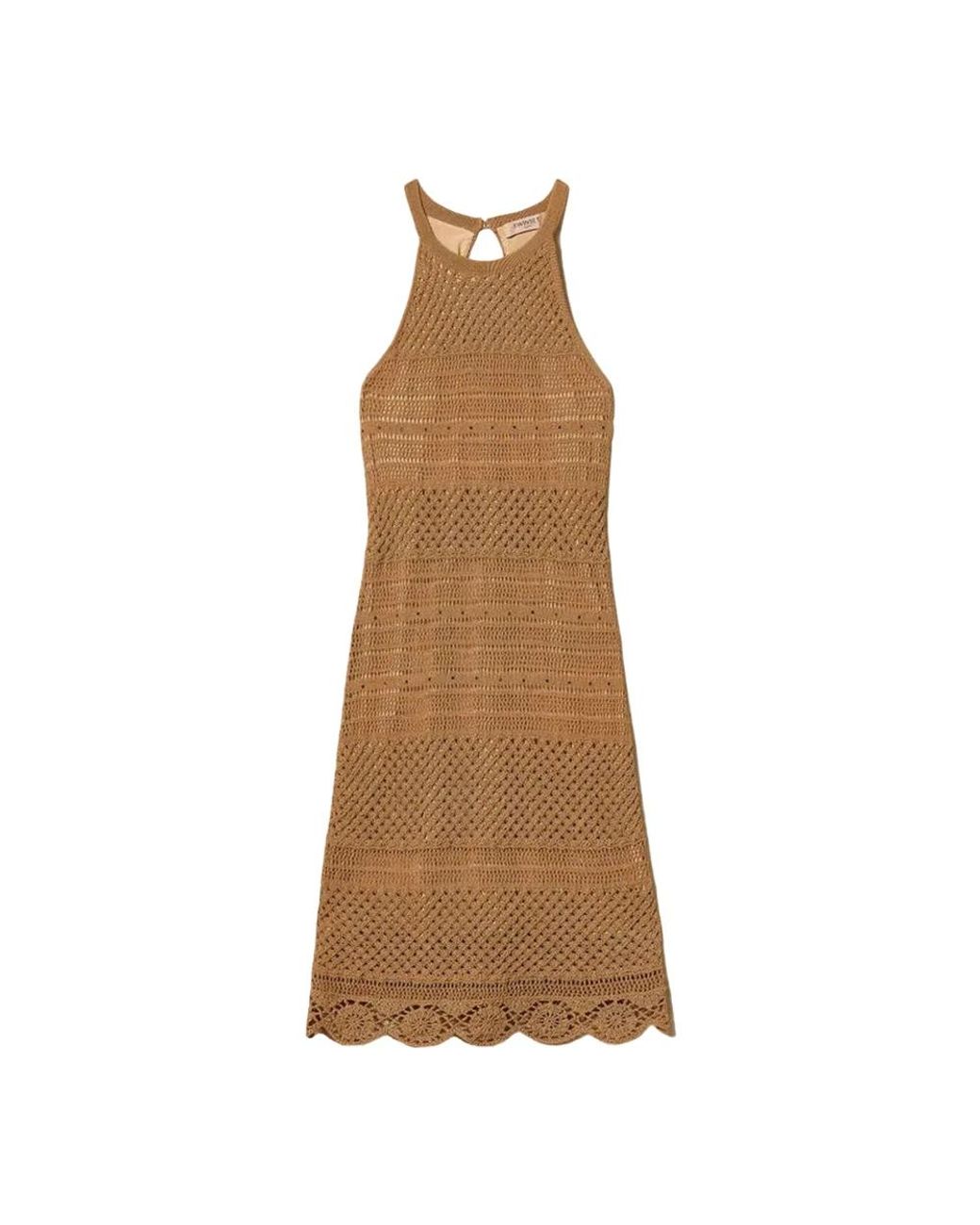 Twinset Mini Gebreide Jurk in het Brown