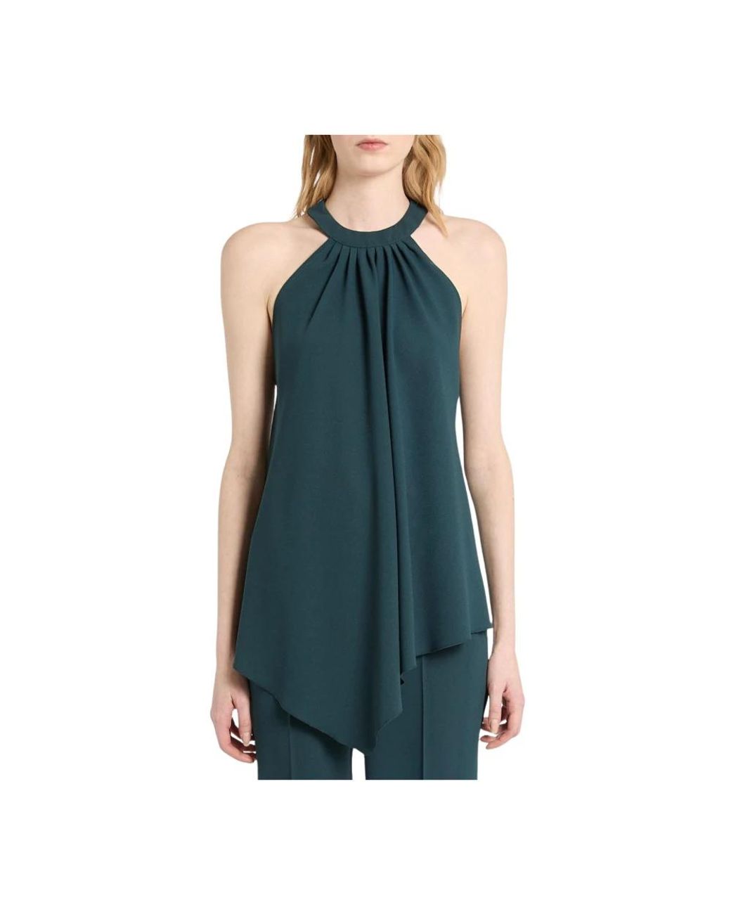 Marella Blue Sleeveless Tops