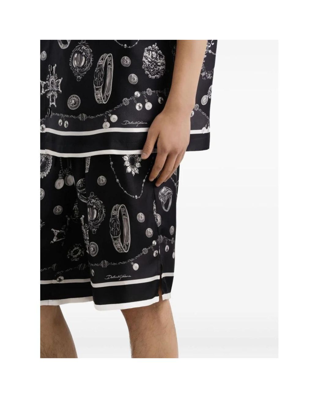 Dolce & Gabbana Black Long Shorts for men