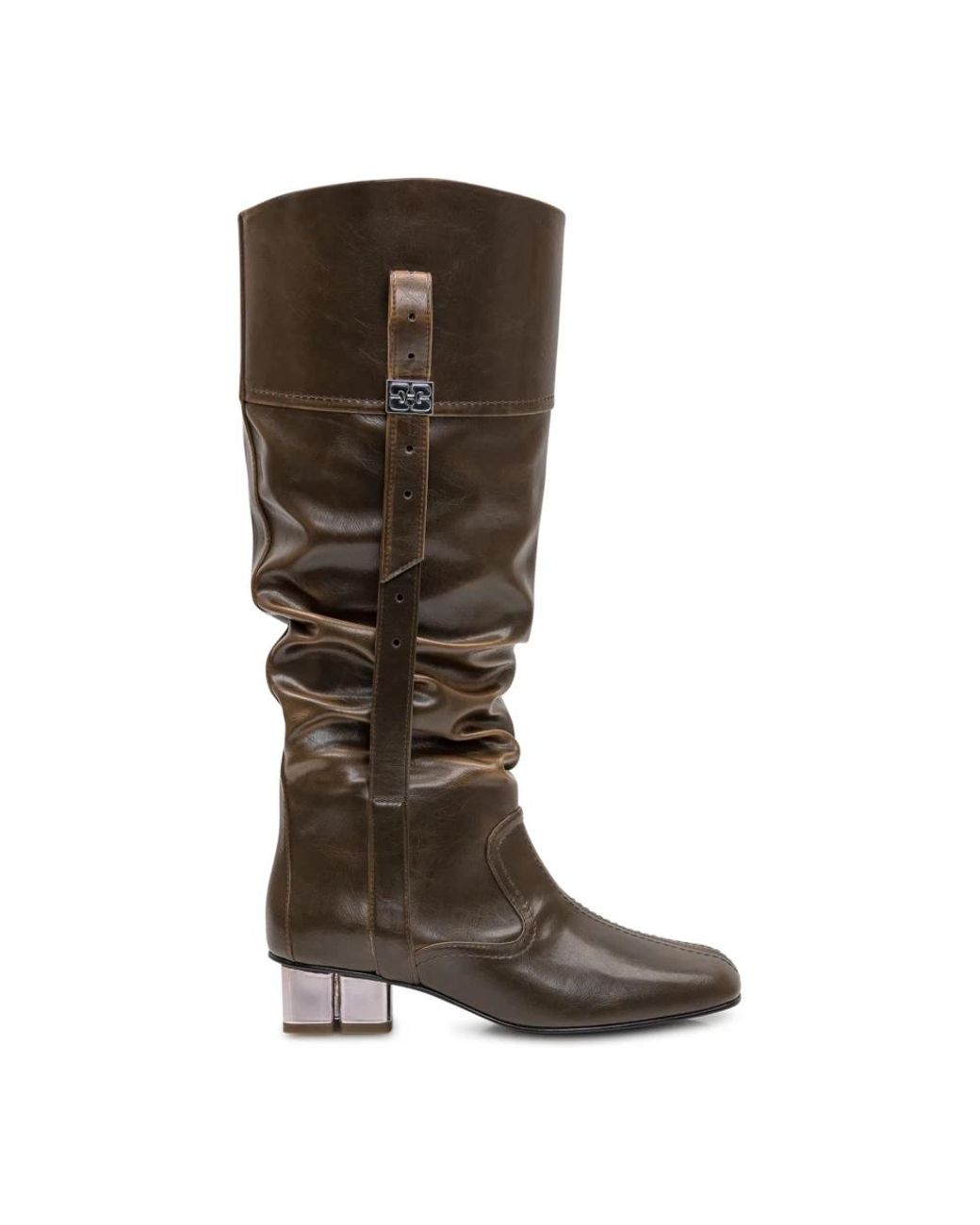 Ganni Brown Heeled Boots