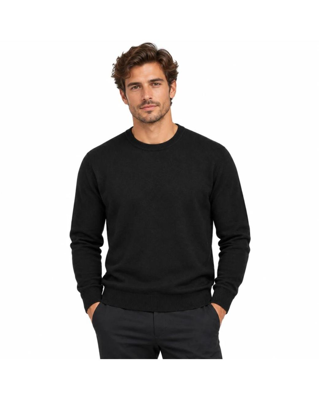 Cashmere Company Black Round-Neck Knitwear for men
