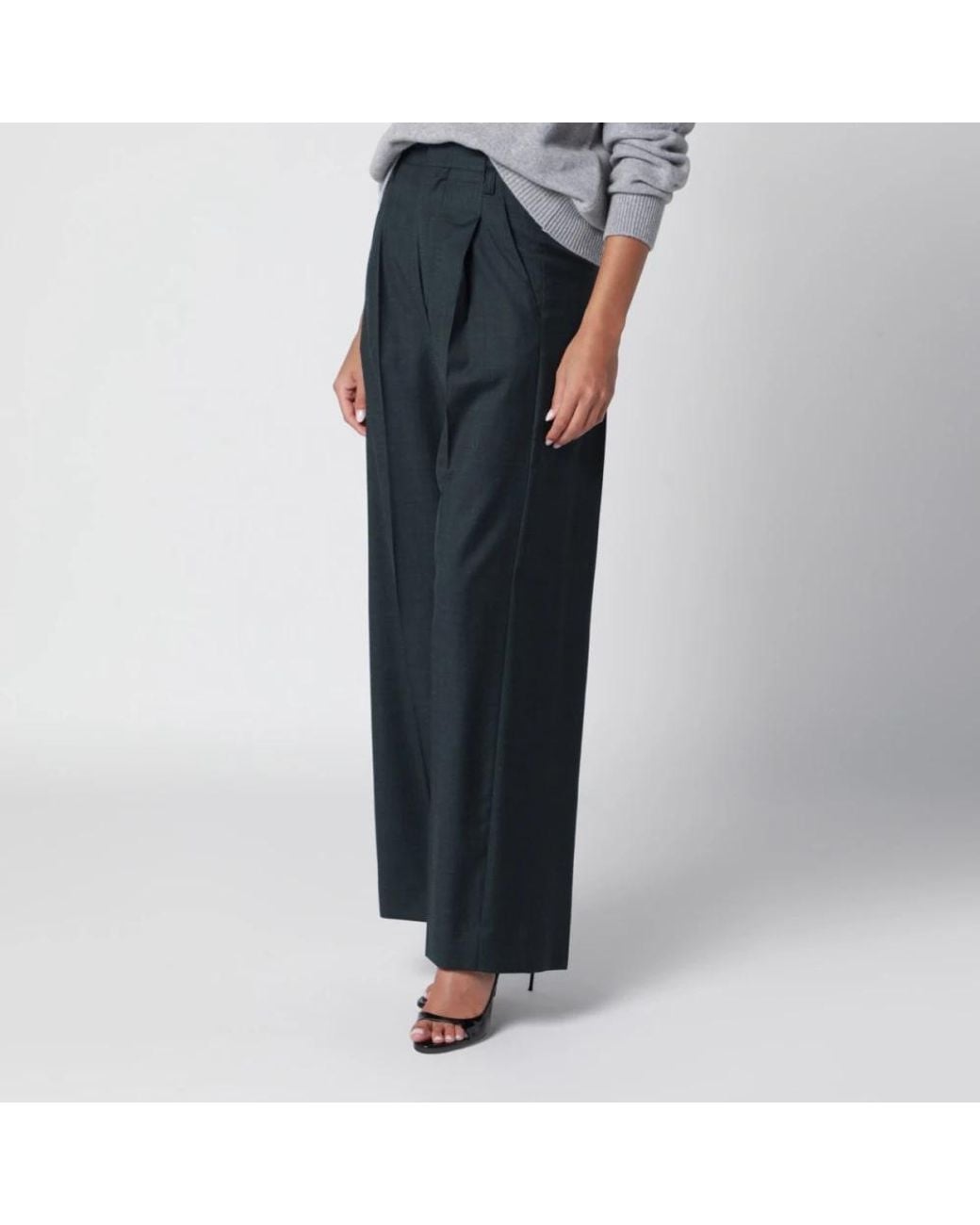 Victoria Beckham Blue Wide Trousers