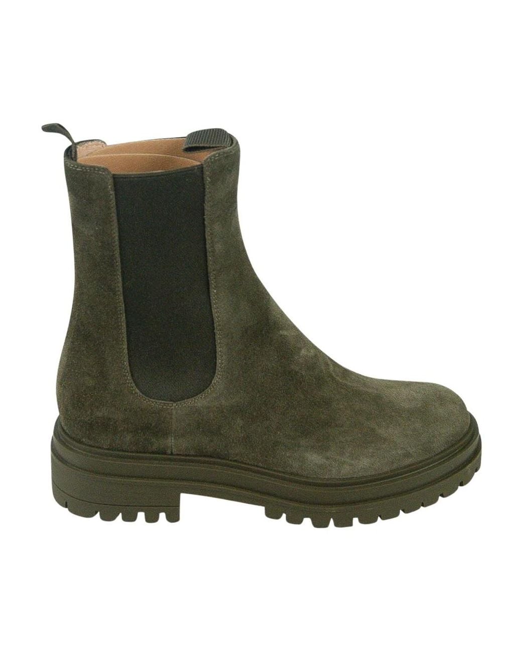 Gianvito Rossi Green Chelsea Boots