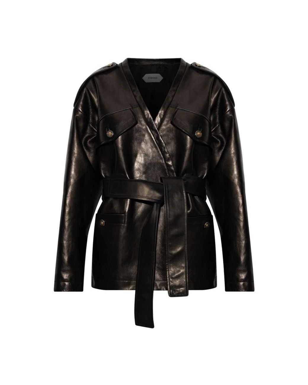 Versace Black Leather Jackets