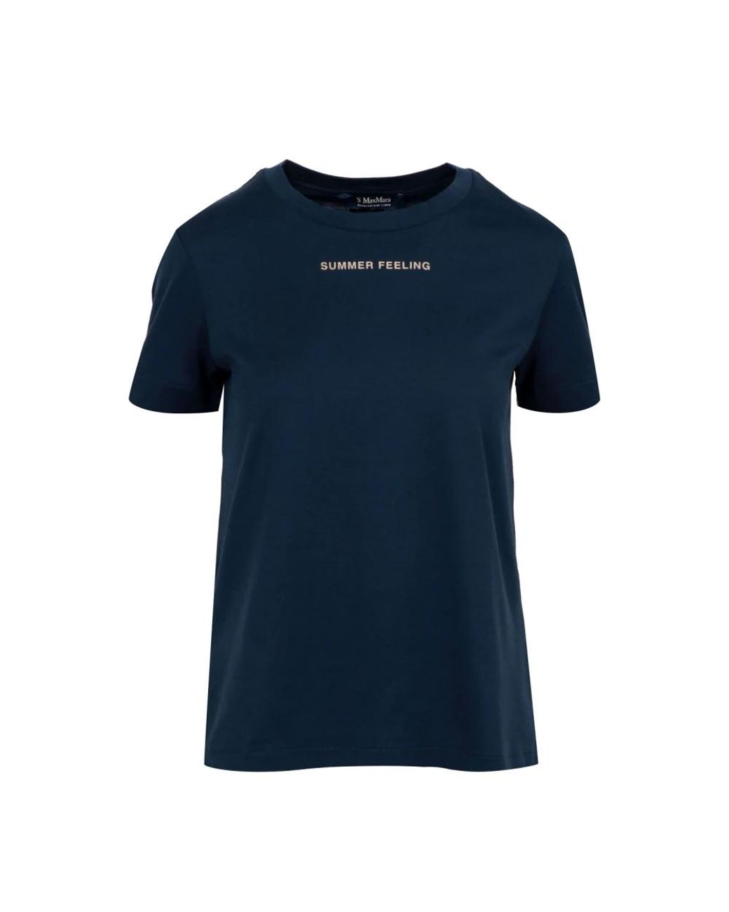 Max Mara Tops ,Blauw ,Katoen Blauw Katoenen Jersey Crew Neck T-Shirt in het Blue