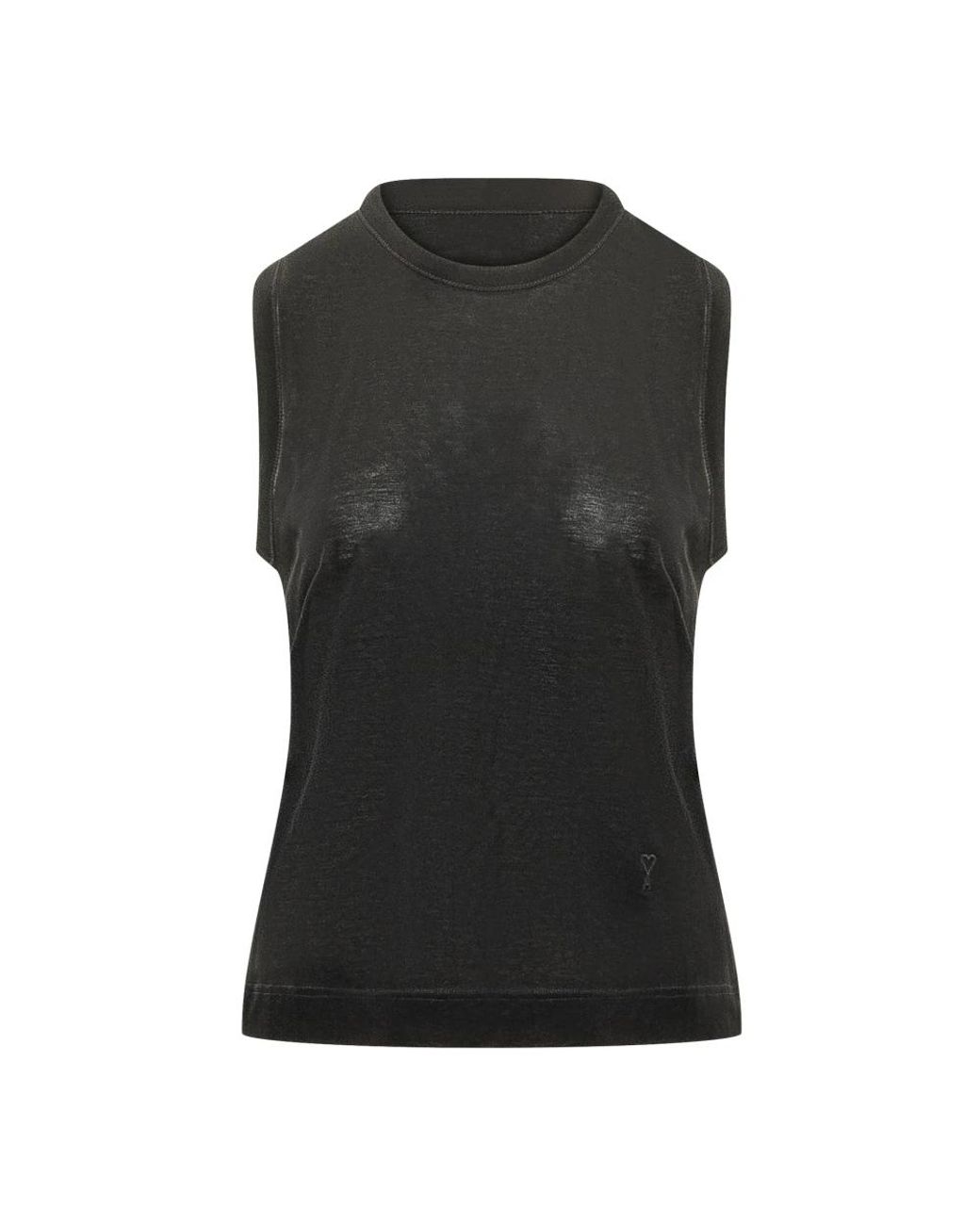 AMI Black Sleeveless Tops