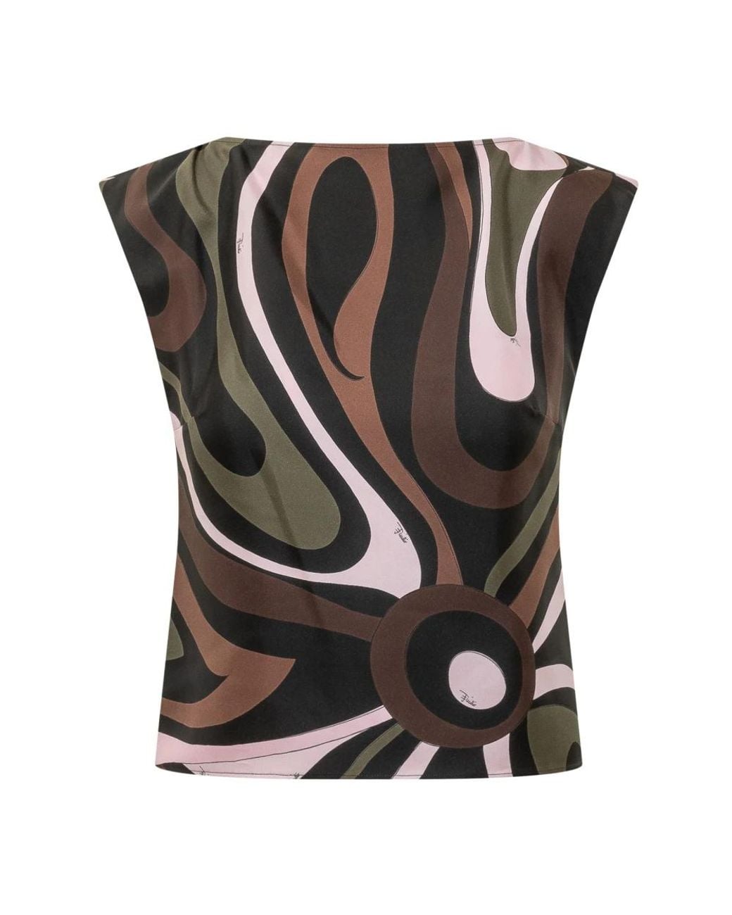 Emilio Pucci Gray Silk Twill Top