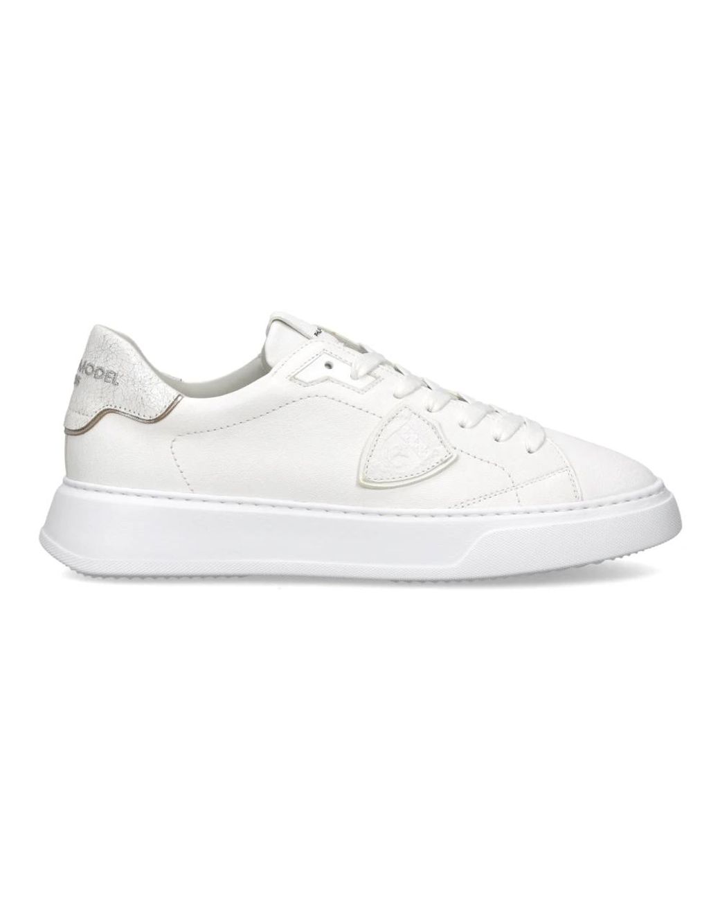 Philippe Model Schoenen ,Wit ,Katoen Temple Tennis in het White voor heren