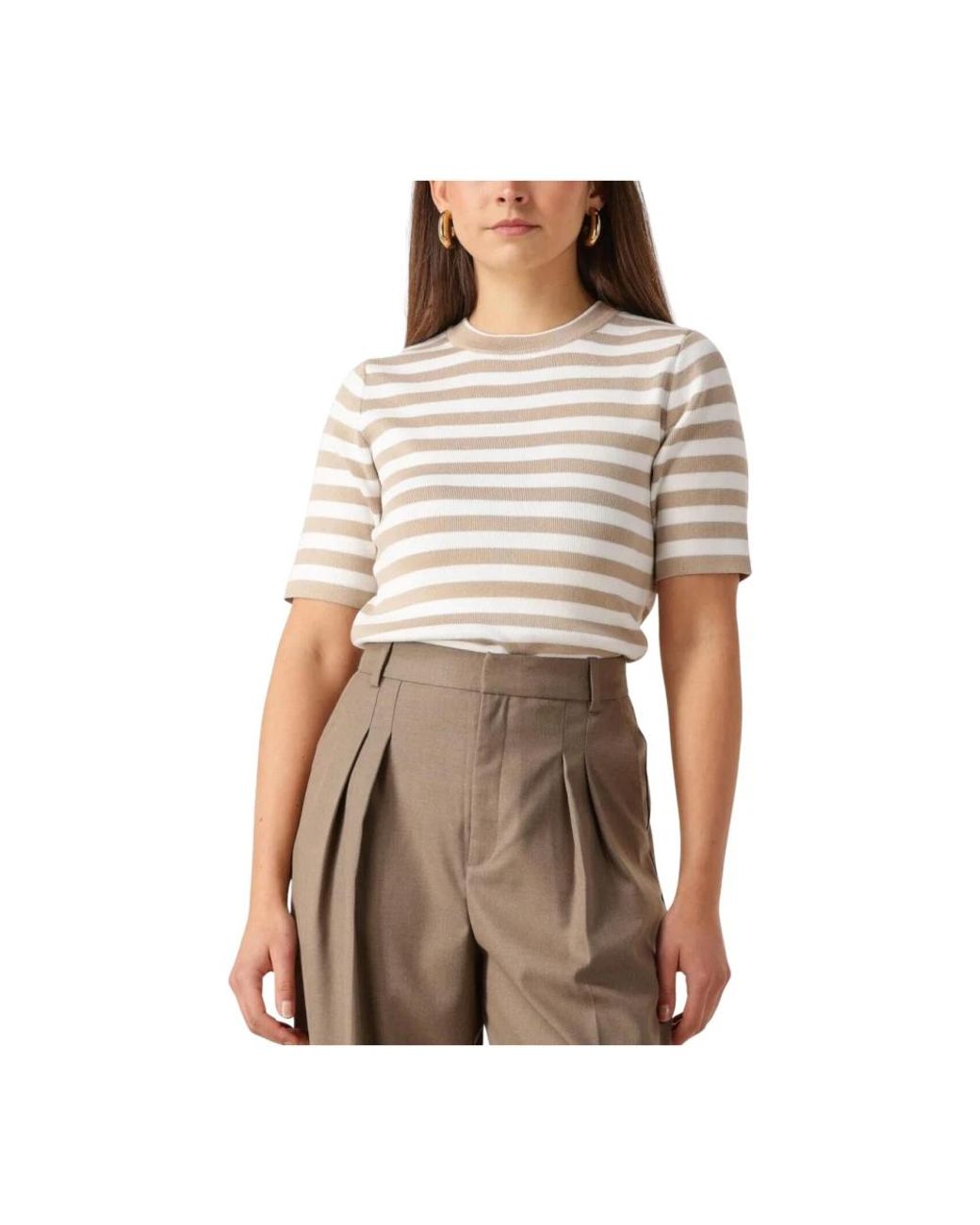 Object Objester S/S New Knit Pullover in het Brown