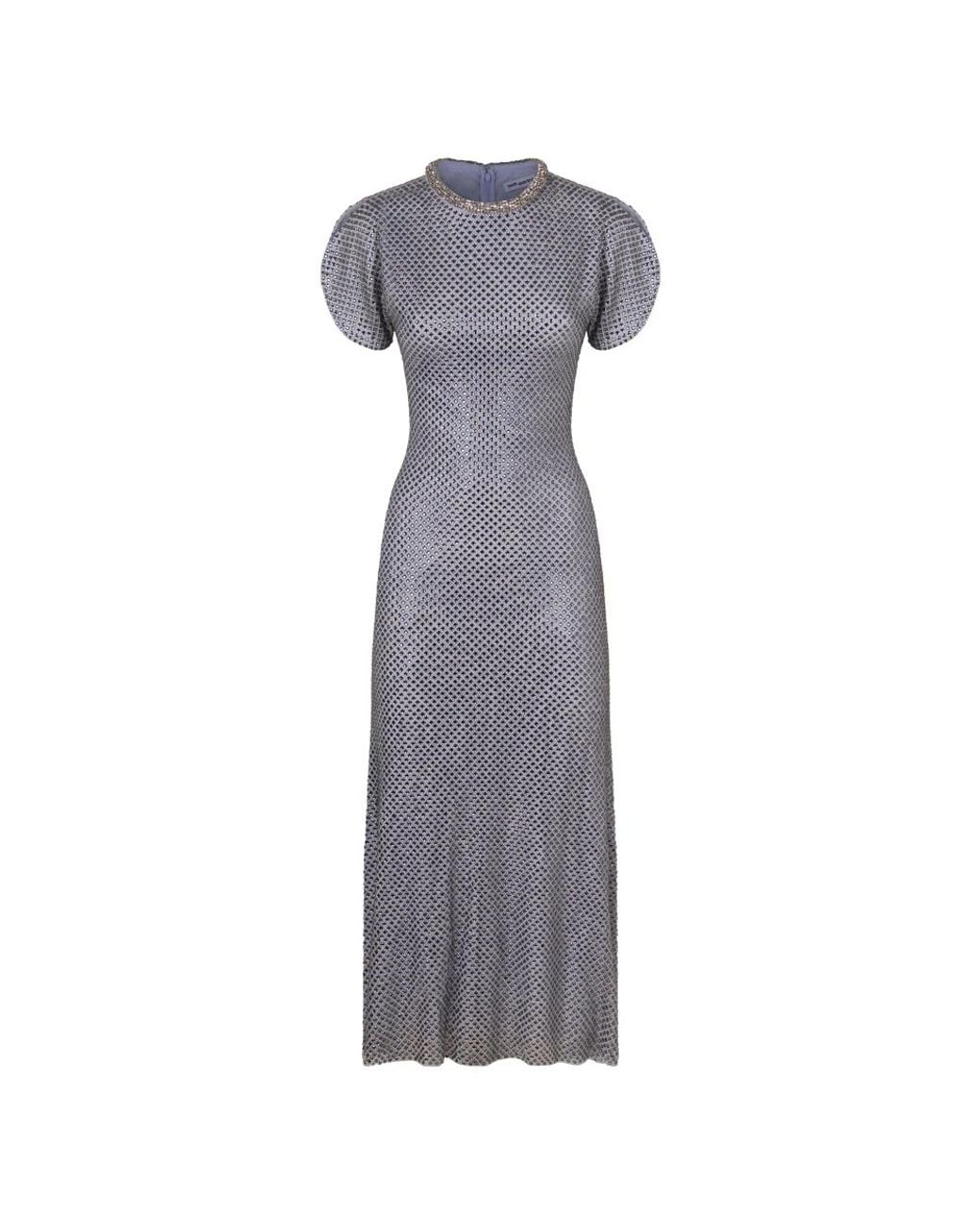 Self-Portrait Gray Midi Dresses