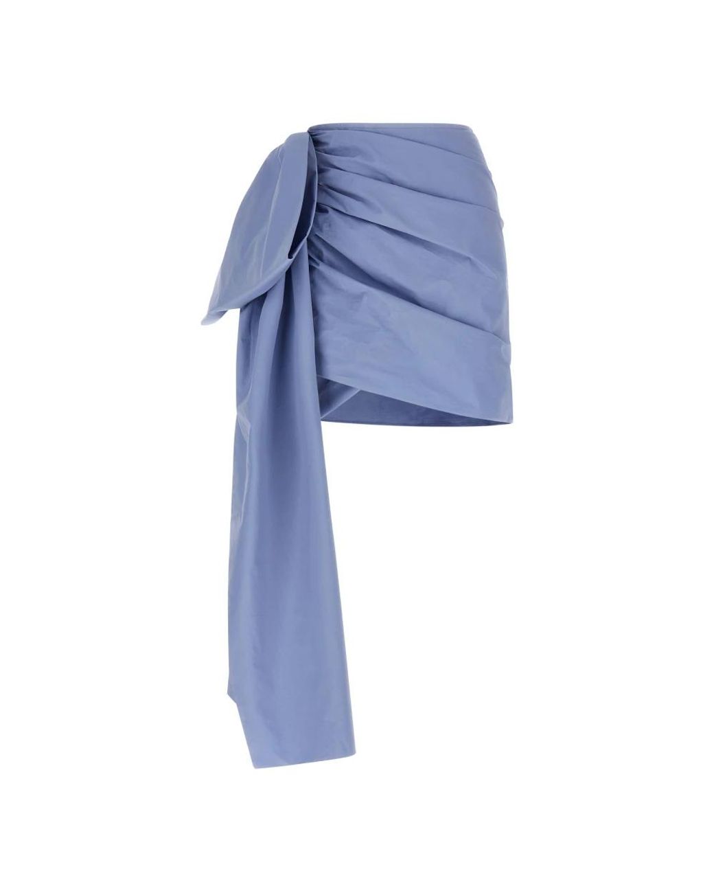Self-Portrait Tie Side Mini Skirt in het Blue