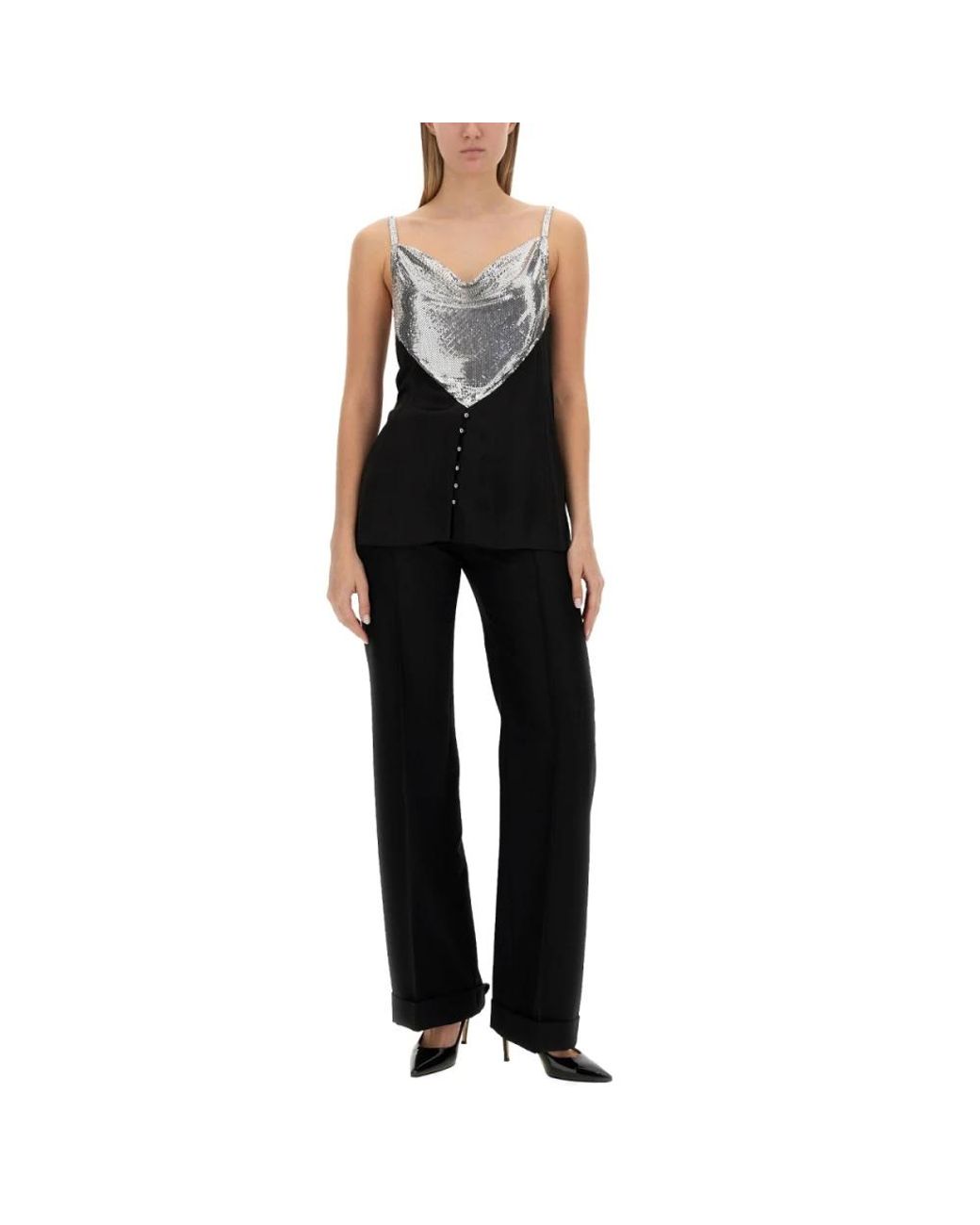 Rabanne Black Sleeveless Tops