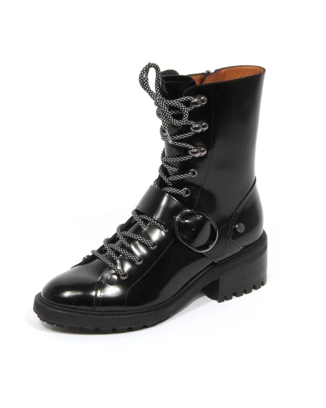 Armani Black Lace-Up Boots