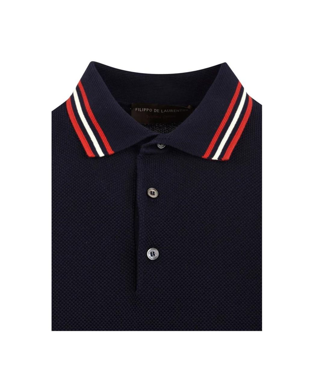 FILIPPO DE LAURENTIIS Blue Polo Shirts for men