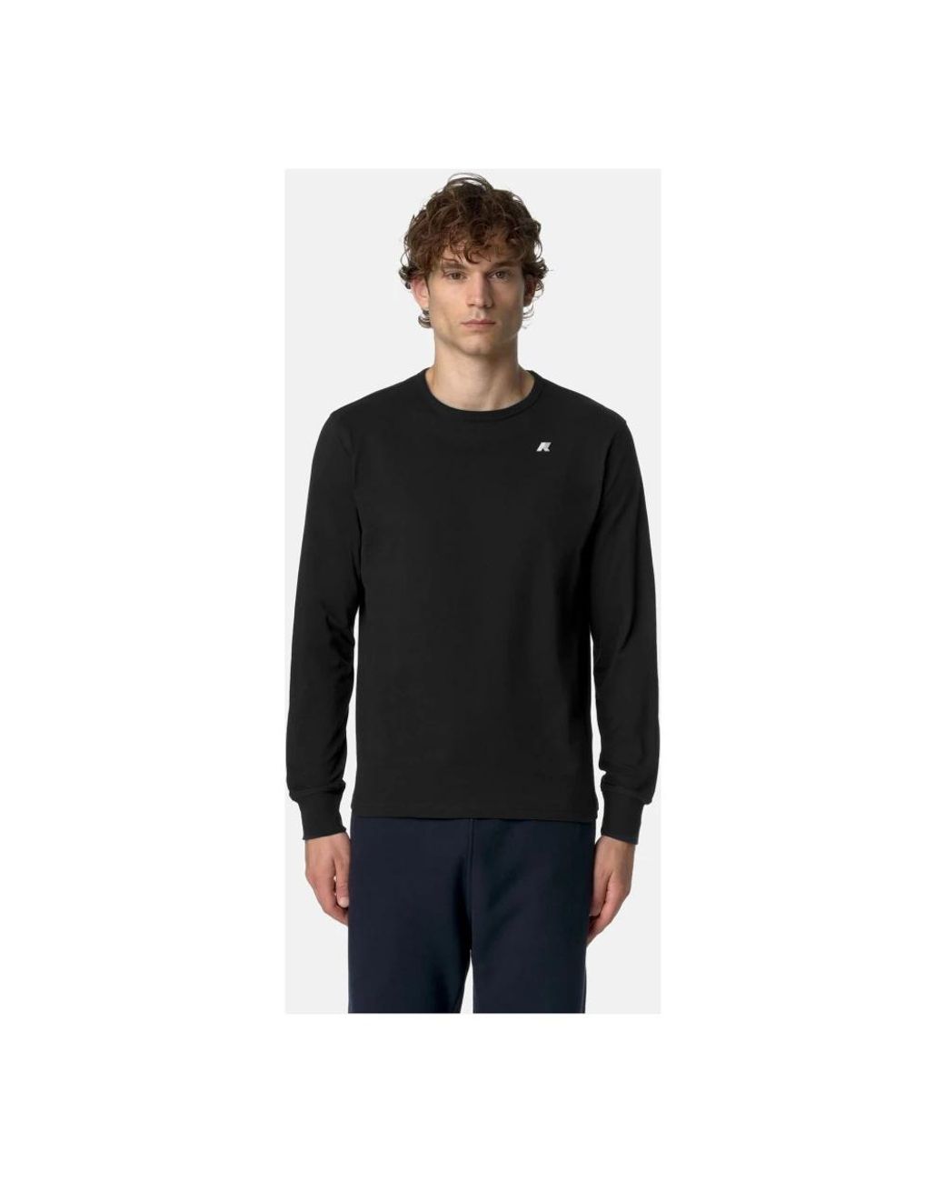 K-Way Black Long Sleeve T-Shirts for men