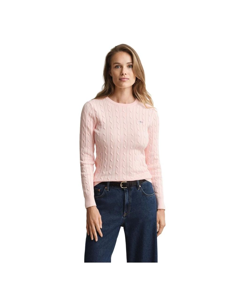 Gant Cable Knit Sweater in het Blue