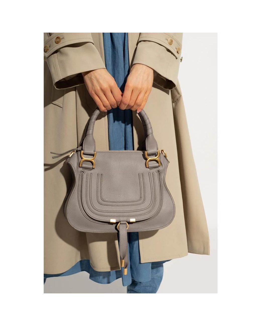 Chloé Brown Marcie double small schultertasche