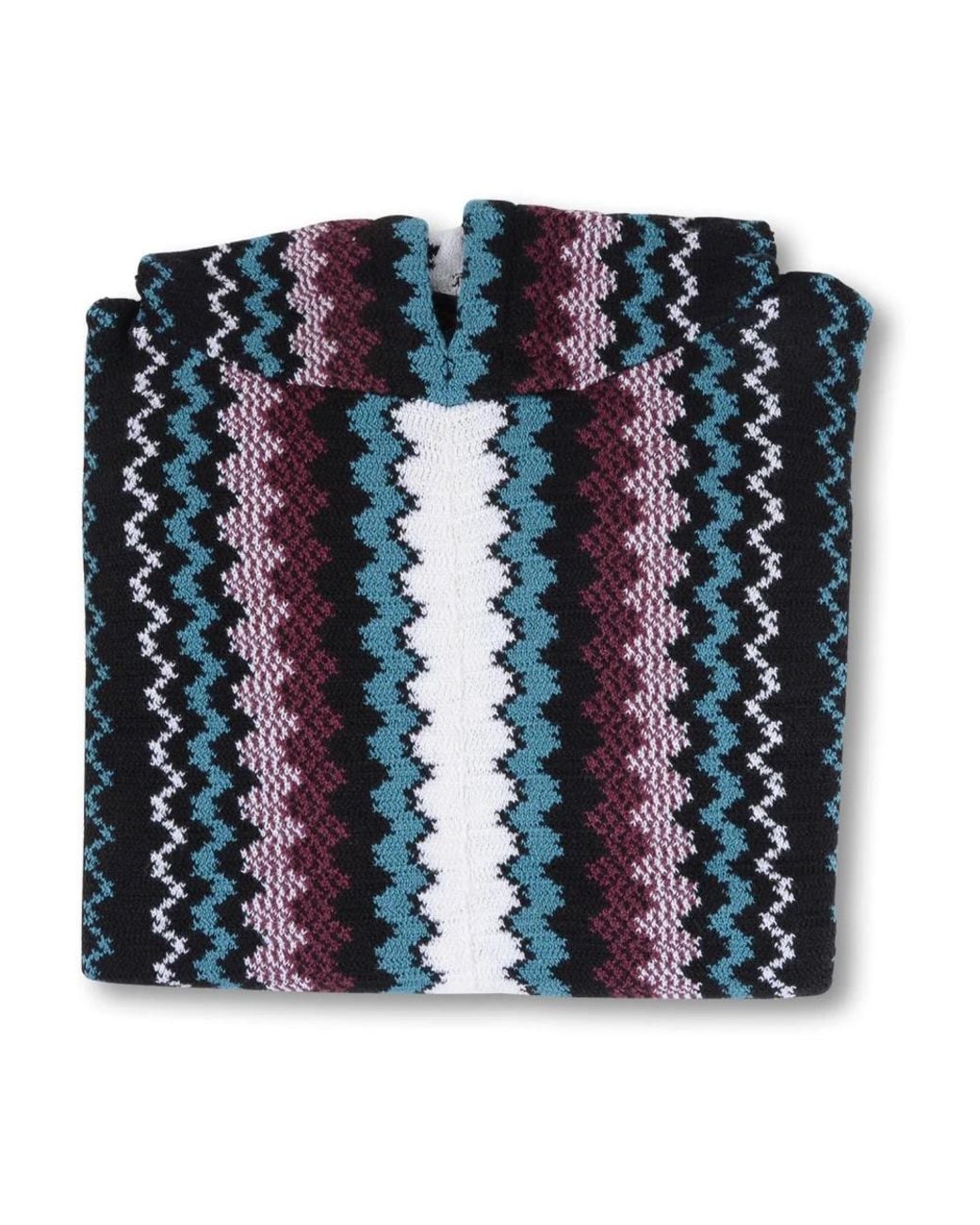 Missoni Jassen ,Veelkleurig ,Katoen Wol En Katoen Poncho in het Blue