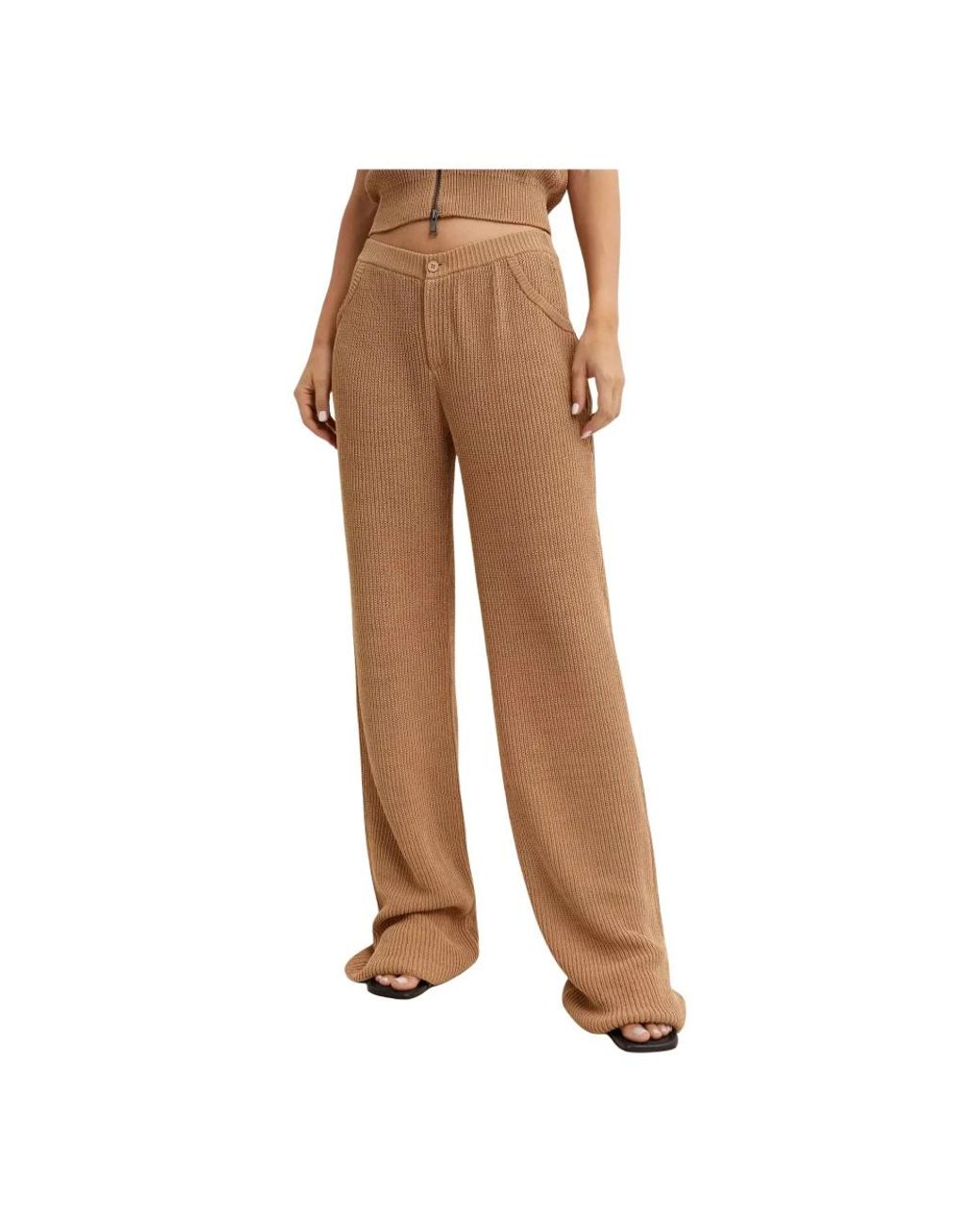 AYA MUSE Brown Wide Trousers