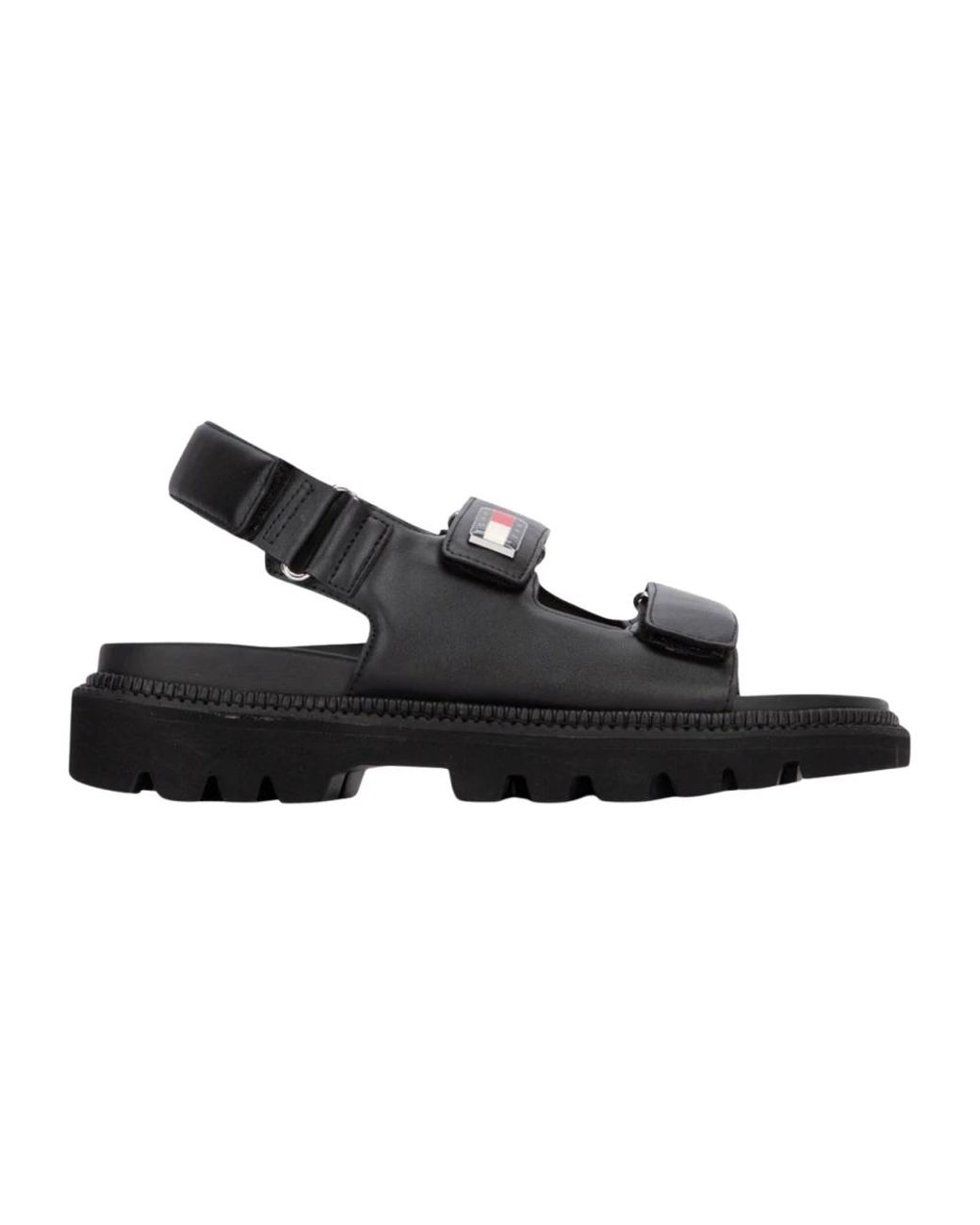 Tommy Hilfiger Black Flat Sandals