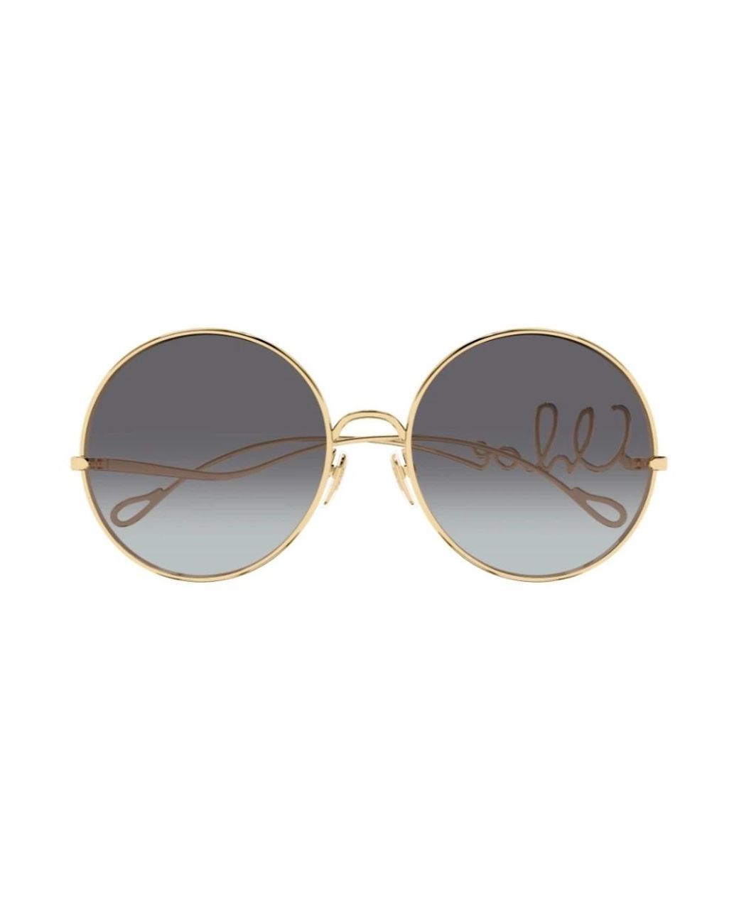 Chloé Accessoires ,Geel ,Ch0329S Oversized Ronde Zonnebril in het Gray