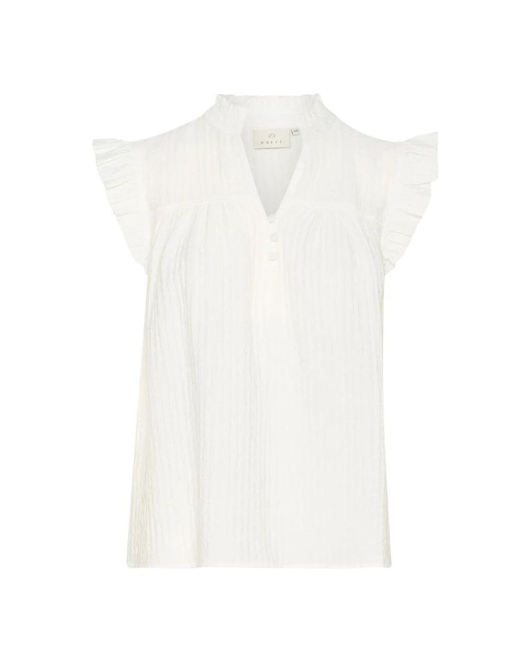 Kaffe Overhemden ,Wit ,Nylon Vrouwelijke Blouse Met Ruches Mouwen in het White