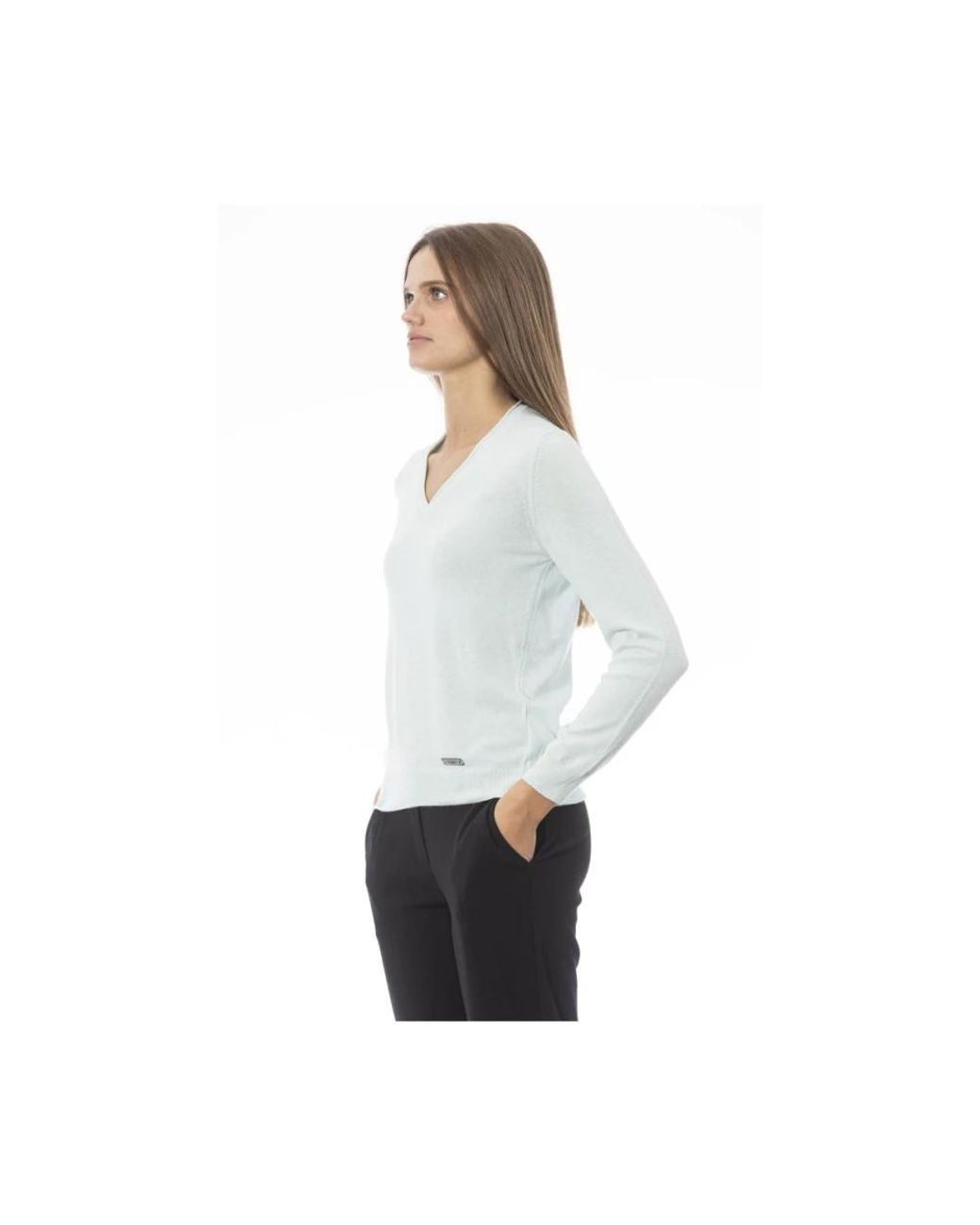 Baldinini White V-Neck Knitwear