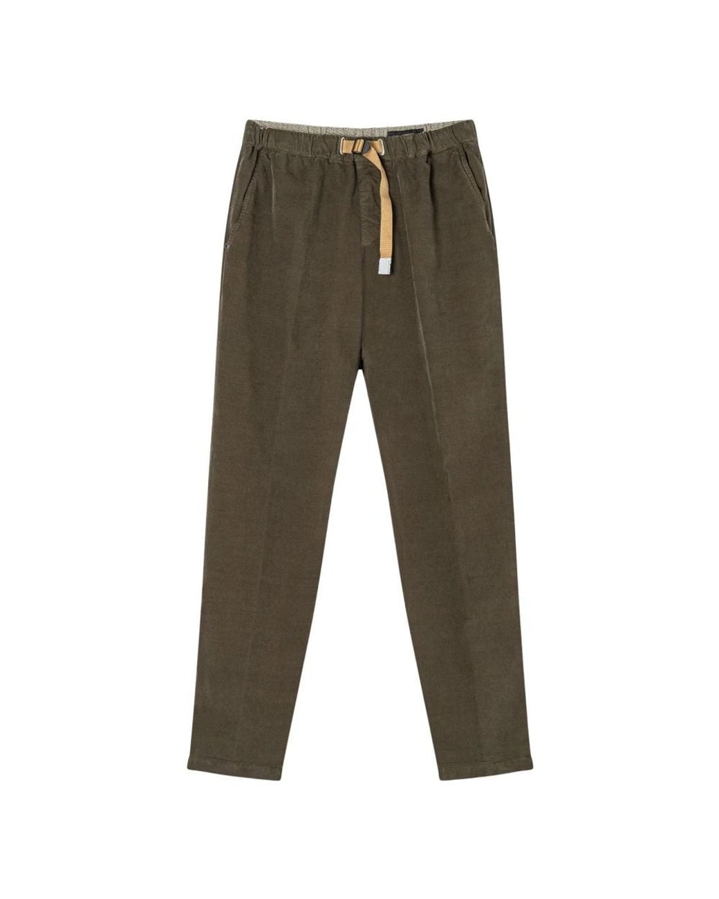 White Sand Green Slim-Fit Trousers for men
