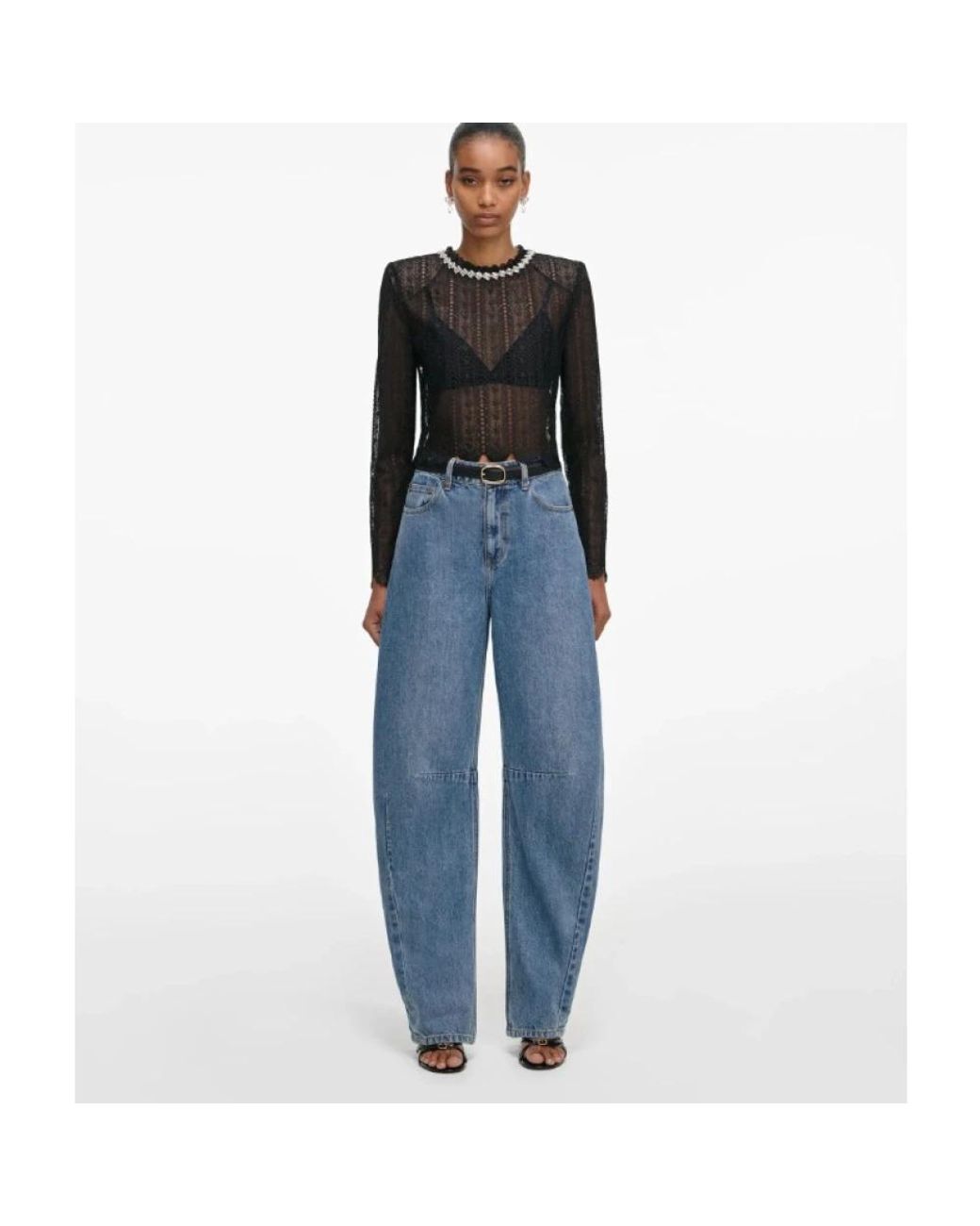 Self-Portrait Black Round-Neck Knitwear