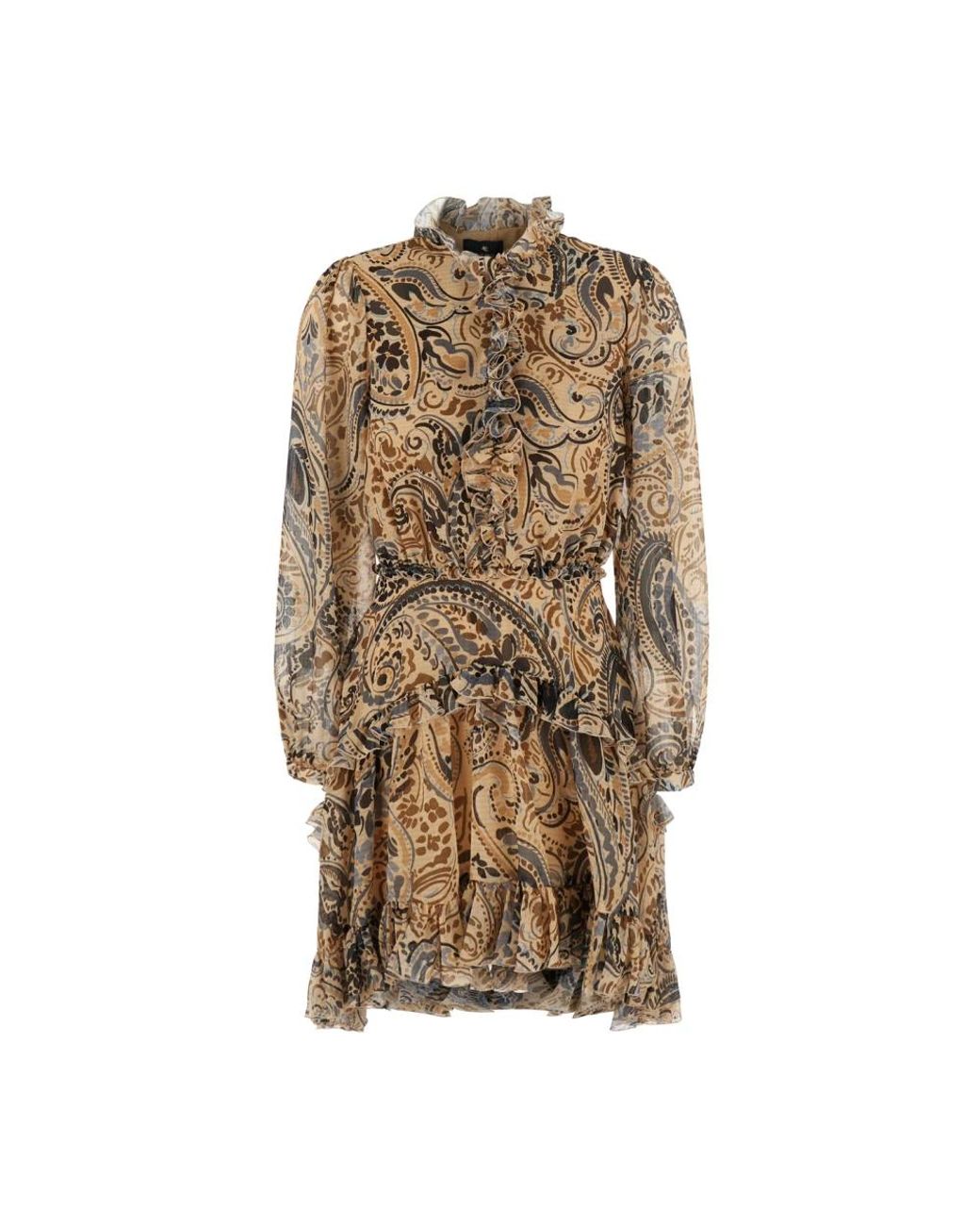 Etro Gekreukte Mini Jurk in het Natural