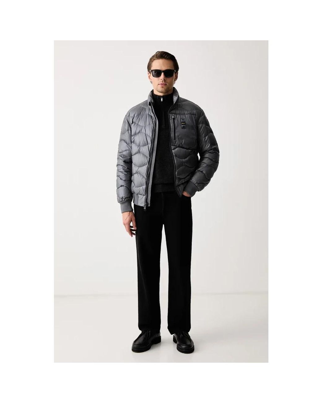 Down Jackets Blauer de hombre de color Gray