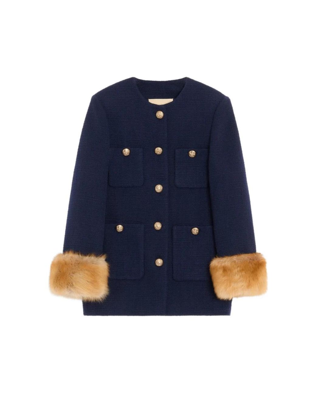 Valentino Blue Single-Breasted Coats